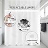 Lotus Hookless Shower Curtain with Snap in Liner, Black and