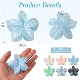 6 Pack Flower Hair Clips for Women, Flower Claw Clips for Thick Thin Hair, Cute Hair Barrettes Elegant & Durable, Fashion Hair Accessories Stylish Hair Claw Clips for Women & Girls (Assorted Colors)