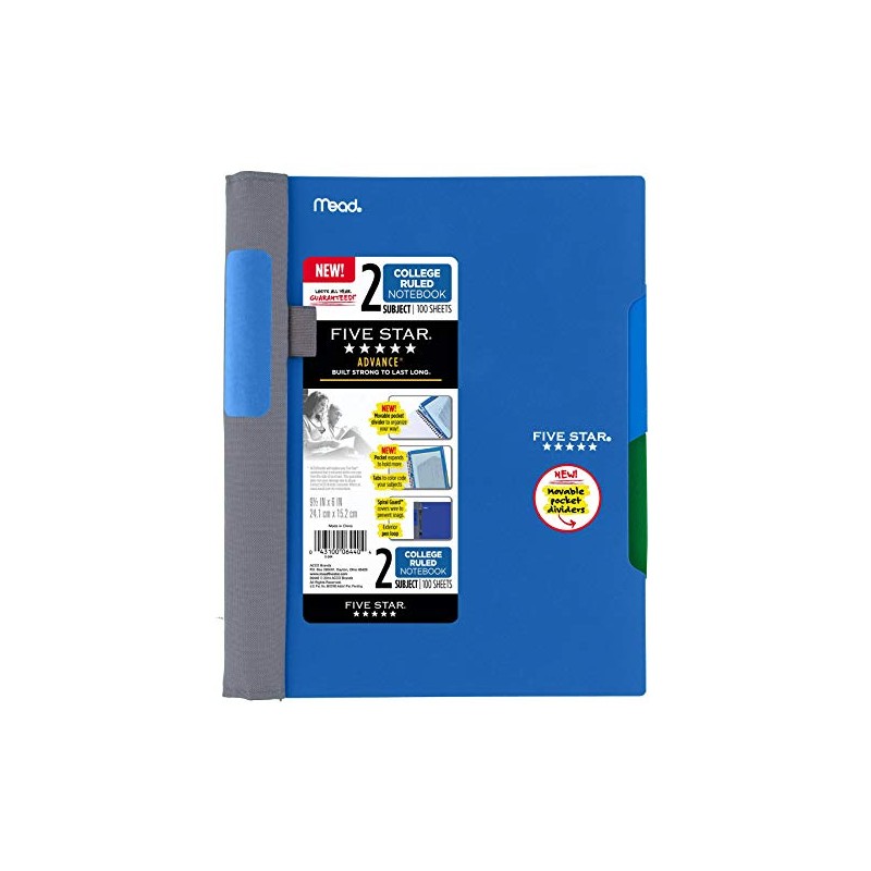 Five Star Advance Wirebound Notebook 2-Subject/College Ruled