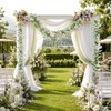 Eucalyptus Garland with White Petunias Flowers Fake Flowers,6FT-2Pcs