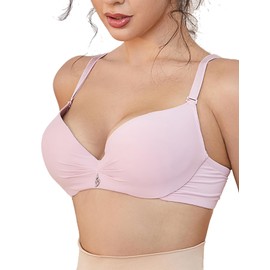 GAI YI 38B Push up Bras for Women,Everyday Bras,Full Coverage Bras for Women 3 Pack Burgundy+Purple+Pink