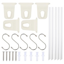 Opexicos 5Pcs for RV Caravan Camper White Awning Clothes Hook Shoes Party Lights Holder Organizer Rack Hanger Outdoor Car Tools