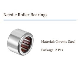 Kozelo RC081208 Needle Roller Bearing - [1/2 Inch x 3/4 Inch x 1/2 Inch) Disposable Clutch Bearing for Gearbox with Chrome Steel Wheels Pack of 2