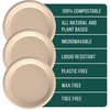 EconoHome Disposable Plates with 3 Compartments - Eco-Conscious Bagasse Sugarcane