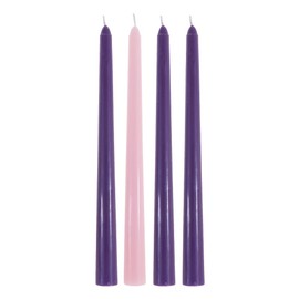 SRG Christmas Advent Unscented 10" x 7/8" Taper Candles Pack of 4