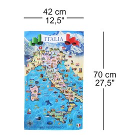 Generico Tea Towels Set of 4 Pizza Kitchen Italy Made in Italy Typical Italian Products 100% Cotton
