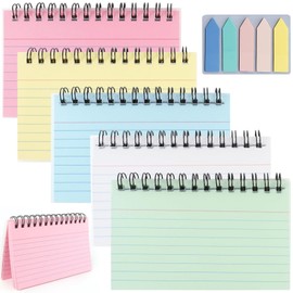 5 Pack Revision Cards, 250 Sheets Flash Cards, Flash Cards Revision with 100 Sheets Bookmarks, for School Work Note, Memory, Office Meeting (White, Pink, Yellow, Green and Blue)