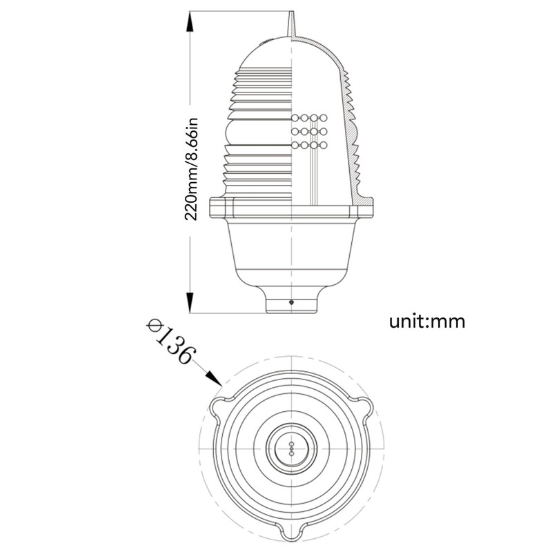 Aviation Obstruction Light, Multipurpose Warning Beacon Light High Strength Waterproof