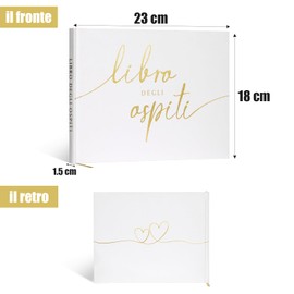 BETESSIN Wedding Guest Book Libro Degli Ospiti Italian Guest Book for Wedding Guestbook