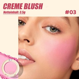 Cream Blush Pink, Matte Lightweight & Breathable Blush Cream, Waterproof & Sweat-Resistant Make Up Blush for Eyes, Cheeks & Lips, Natural Look, Suitable for Various Skin Types