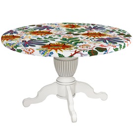 bnhjsdw - Mantel redondo elástico, apto para mesas de 45 a 54 pulgadas, mantel redondo ajustable con borde elástico, fundas de mesa lavables resistentes al agua para comedor, fiesta y decoración de
