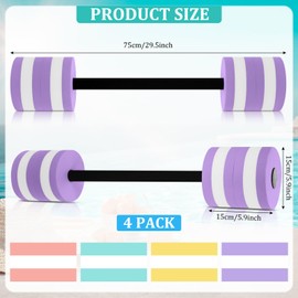 Shappy 4 Pcs Water Weight Aquatic Exercise Dumbbells for Pool Macaron Color Aerobics Equipment EVA Foam Dumbbells Set Aquatic Exercise Equipment Hand Bar for Fitness Sports(Sweet Color)