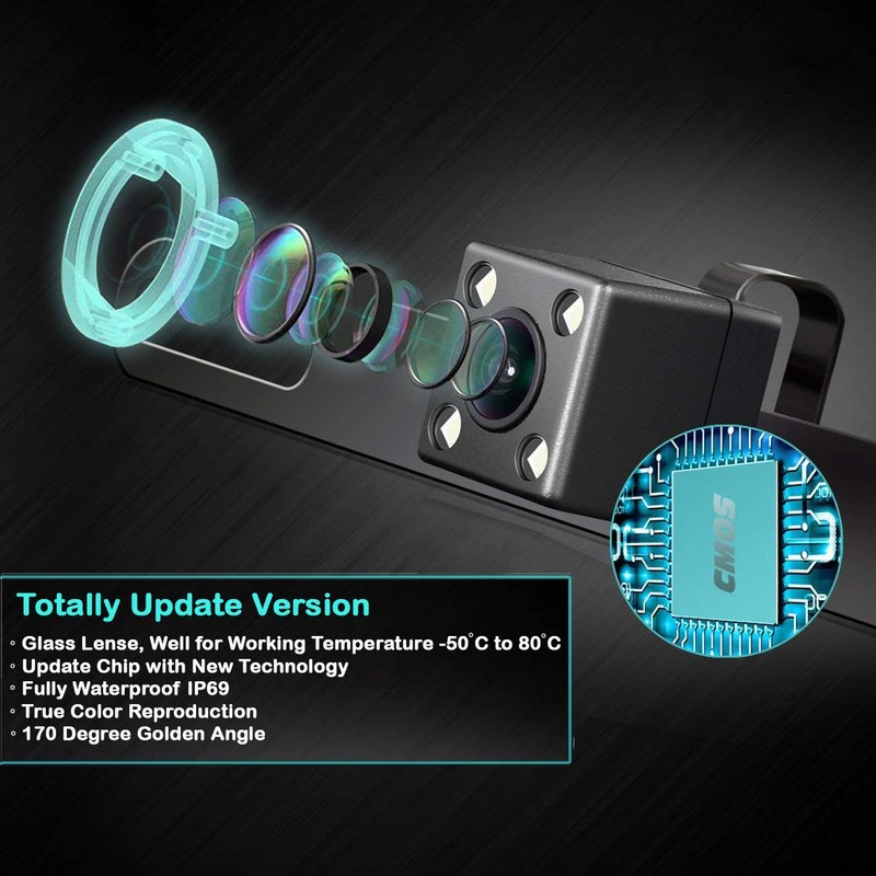 Backup License Plate HD Camera Night Vision Rear View 170°