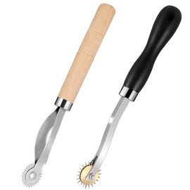 metagio 2 Pieces Tracking Wheel Sewing Tool Sewing Pattern Wheel with Wooden Handle Needle Point Tracking Wheel Copy Wheel Marking Wheel Tailor Wheel Sewing Pattern Wheel for Leather Edges