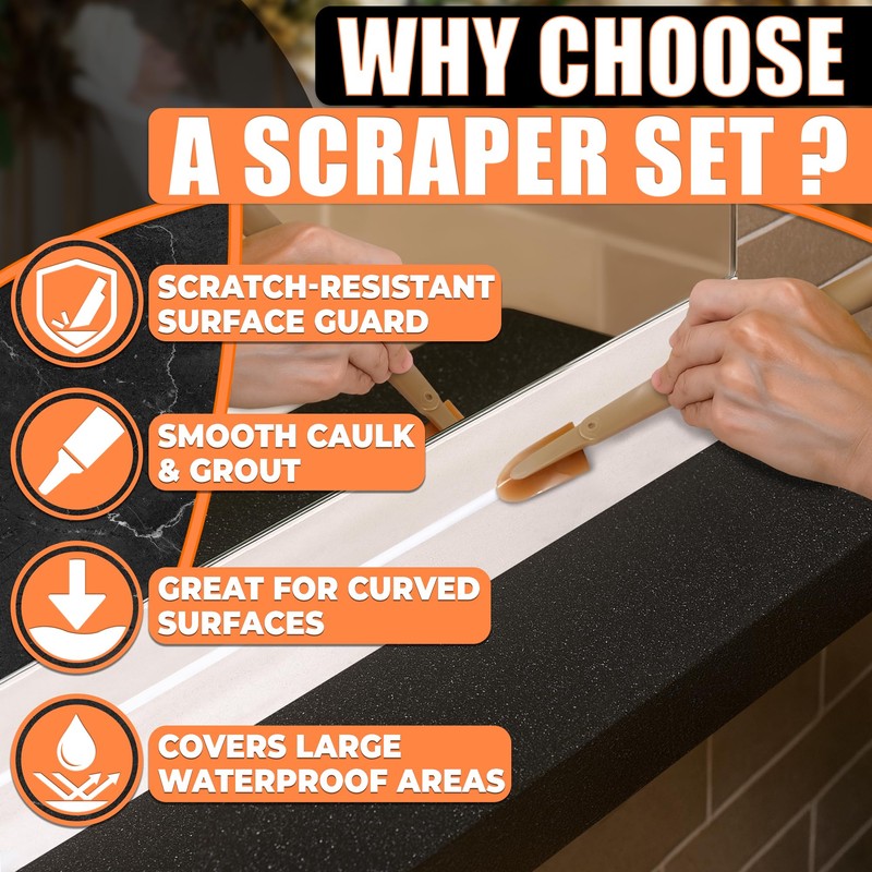 Caulking Tool Kit – 4 PCs Flexible Silicone Caulk Tool