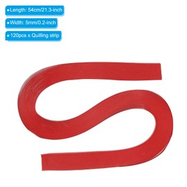 PATIKIL Quilling Strips Paper 120pcs 3/16"(5mm) 54cm Origami Paper Quilling Strip for Art DIY Hand Craft Christmas Red