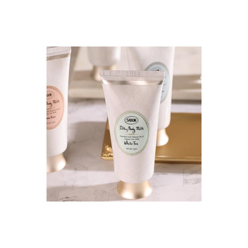 SABON Silky Body Milk, White Tea, 7.8 fl oz (200