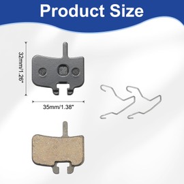 sourcing map 2set Disc Brake Pad 1.38" x 1.26" Semi-Metallic Bike Brake Pads with Spring for BB7 M355 M446 M640 Mountain Road Bikes, Black