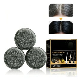 Lj 3 Piezas De Jabón Champú Natural For Oscurecer El Cabello Folvirex Shampoo en barra para canas,Jabón para oscurecer las canas,Shampoo barra matizad