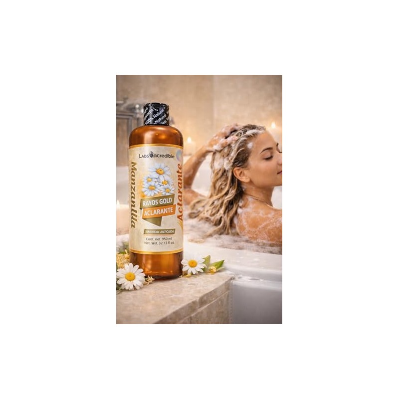 Shampoo Manzanilla Rayos Gold Aclarante Labs Ncredible Brillo Extra Aminexil