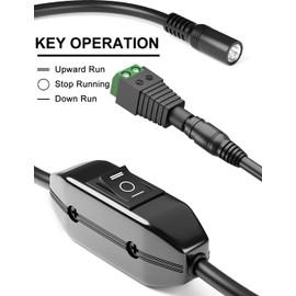 DIHOOL Polarity Reverse Switch Electric Linear Actuator Motor Controller, 3-Position ON-Off-ON Rocker Switch with Wire, Positive and Negative Pole Switch