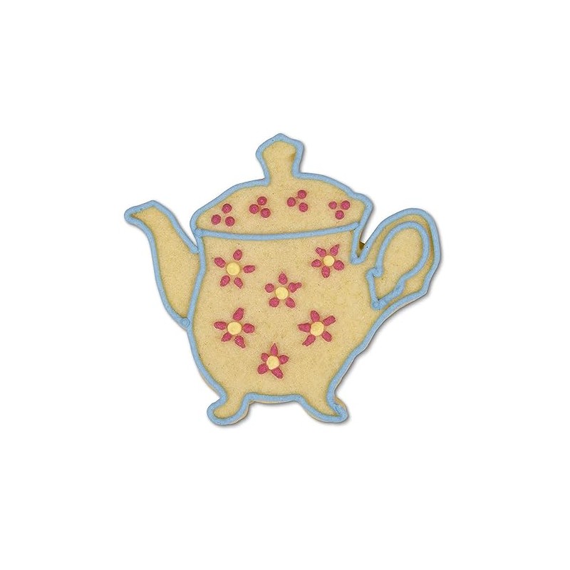 Staedter Teapot or Coffee Pot Embossing Cookie Cutter, Silver, 8