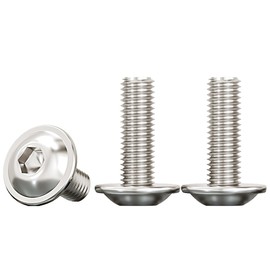 Drenky Flanged Button Head Screws M6 Bolts 20 Pack M6 X 16mm Socket Flanged Button Screws 304 Stainless Steel Hexagon Socket Pan Head Screws Fully Thread Machine Screws, Rustproof