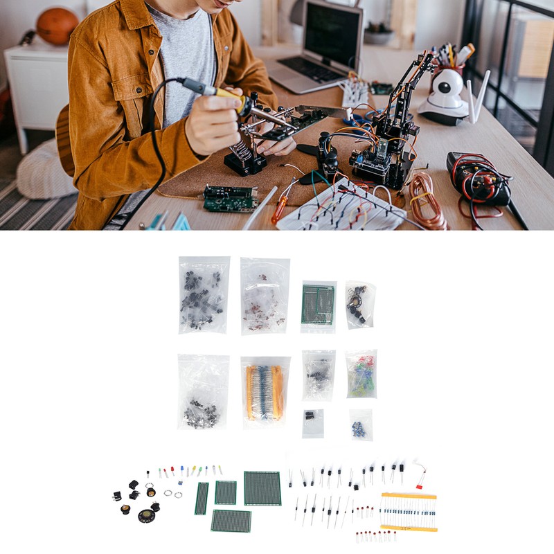 Electronic Component Kit PCB LED Diode Electrolytic Capacitor Resistor Transistor