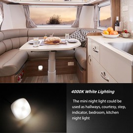 Dream lighting 1.7inch LED Aisle Light w/Motion Sensor Light Switch, Boat Courtesy Lights for RV Marine Motorhome - 4000K Soft White Lighting, 12 Volt 0.3 watt, 10 lumes (1 Light)