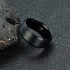 SWOPAN Men's Basic Brushed Matte Ring 8MM Black Gun Plated