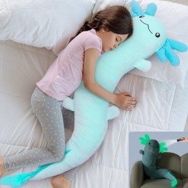 MorisMos Axolotl Cuddly Toy XXL Cushion, 122 cm Long, Birthday Gift for Children, Baby