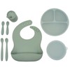 WeeSprout Baby Led Weaning Bundle, Silicone Suction Bowl, Spoons, Bib