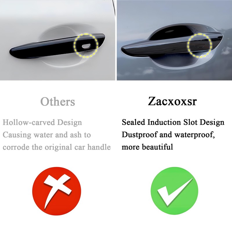 Zacxoxsr No Adhesive Car Door Handle Cover Protector Compatible for