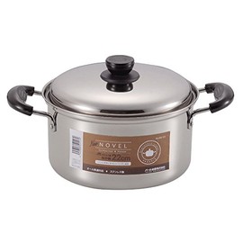 Pearl Metal HB-3624 Two-Handled Pot, 8.7 inches (22 cm), Stainless Steel, New Novel, Silver