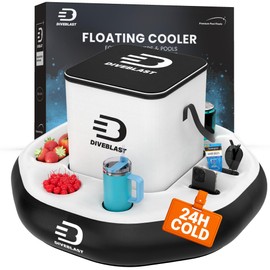 DIVEBLAST Floating Cooler for Pool, Lake, River & Kayak - Holds Up to 24 Cans with Ice - Leakproof Insulated Cooler for River Floating