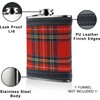 Scottish Tartan 6oz Hip Flask for Men - PU Leather