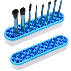 dorado STRAWBERRY 2 cajas de almacenamiento multiusos para cosméticos, organizadores de computadora, soporte de silicona, para maquillaje, caja de almacenamiento de computadora, lápiz delineador, suministros de arte, pincel (azul)