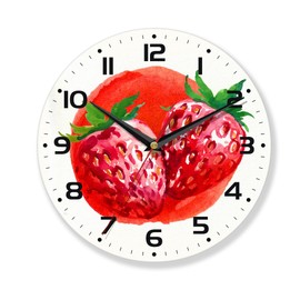 AZCXOIC Wall Clocks,Red Strawberry 10 Inch Wall Clock,Summer Small Battery Operated Wall Clocks Decorative for Kitchen/Living Room/Bedroom/Bathroom/Dining Room