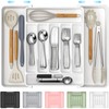ukeetap Extra Large Expandable Silverware Organizer, BPA-Free Food-Safe Cutlery Flatware