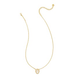 Kendra Scott Women's Skeleton Short Pendant Necklace Gold Ivory Mother Of Pearl One Size