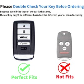 LJMTBKAN TPU Key Fob Case Cover Suitable for Acura TLX RLX NSX RDX MDX ILX PLX Smart Remote Fob Key, White, white