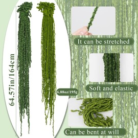 ACRYCS 60 Pcs Hanging Moss Vines Faux Moss Garland for Decorating Artificial Amaranthus Hanging Flowers 59-62 Inch Fake Mossy Rope for Crafts Wedding Arch Floral Arrangment Wall Hanging Mantle Outdoor