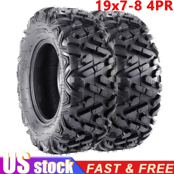Unbranded Set of 2 19x7-8 19x7x8 ATV UTV Tires All