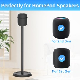 Heavy Duty Speaker Stand Compatible with Homepod 1 and Homepod 2 Stand Floor Speaker Stands for for Homepod Stand 1st & 2nd Generation Easy to Install, 2 Pack-Black