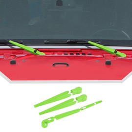 JeCar Windshield Wiper Blades Trim Decoration Cover for Jeep Wrangler JK JKU 2007-2017 Front & Rear Window Wiper Arm Blade Kit Accessories (Green)