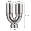 A-KARCK Dual Outlet Exhaust Tip 3" Inlet,Polished Double Wall Tailpipe