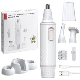 Antomoness Electric Eyebrow Trimmer for Women 3 in 1 Personal Facial Hair Remover for Eyebrow Nose Face and Body Hair Removal with LED Light and Lithium-Powered Rechargeable 100% Painless