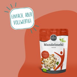 borchers Organic Premium Almond Flour, Partially Oiled, for Cooking, Baking and Sweet Dishes, High Protein Content, High Fibre Content, 200 g