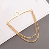 RunootPR Men's Gold Silver Tie Chain Set Classic 2Pcs Double