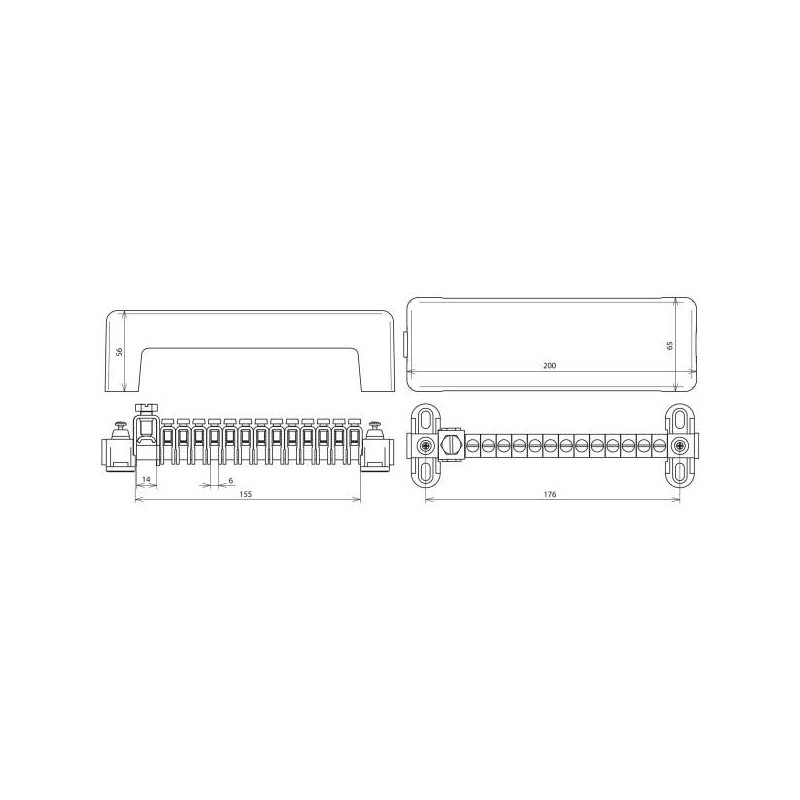 Dehn +Söhne 4013364027824 Potential Equalization Rail 563 030 13 x